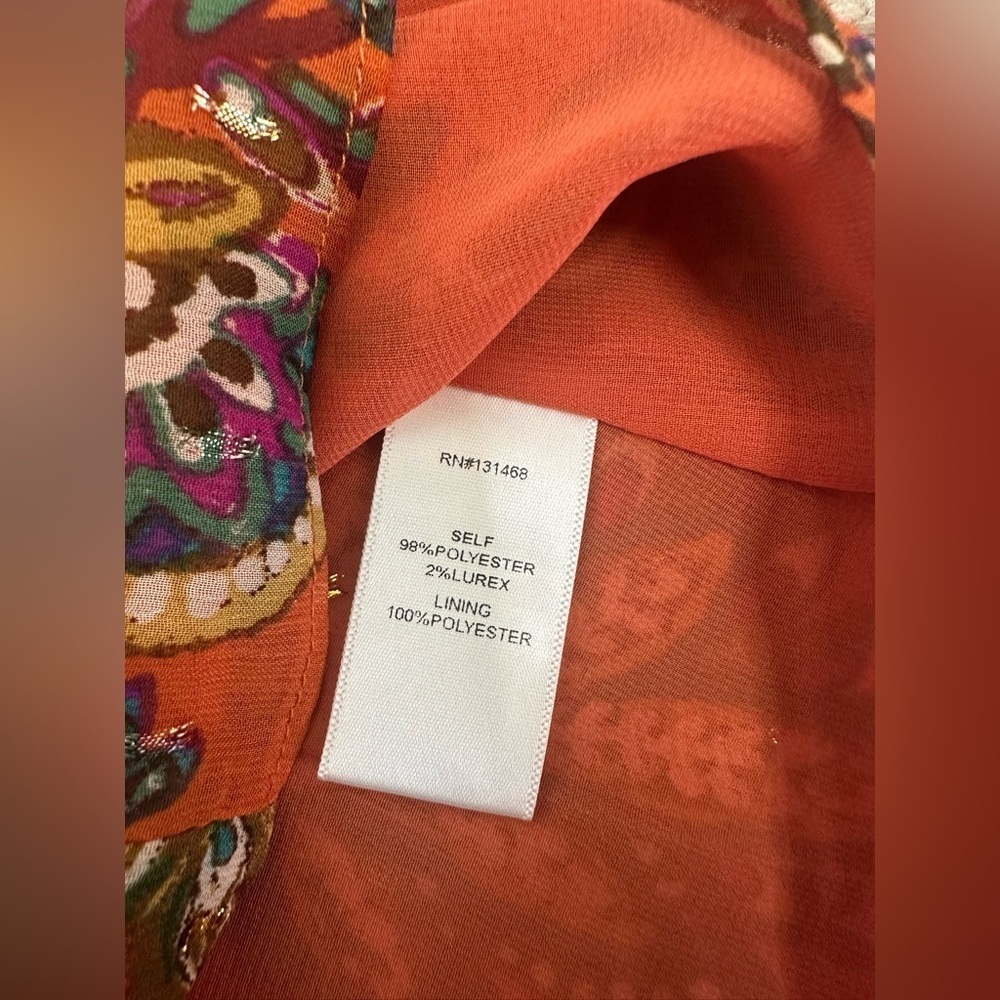 Fate Orange Long Sleeve Blouse size L - Picture 6 of 9
